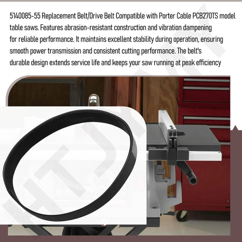 Replacement Table Saw Drive Belt 6.8 Inch By 0.6 Inch Compatible With PCB270TS Saws Heavy Duty Rubber Construction