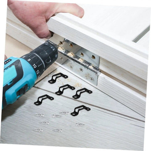 Hella Strong Invisible Furniture Connector Brackets With Dual Purpose Hidden Mount Fasteners, black clips and screws for easy assembly.