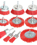 10 Pack Nylon Filament Abrasive Wire Brush Wheel And Cup Brush Set With One Quarter Inch Hex Shank For Rust Busting Paint Stripping Corrosion Cleanup Weld Scale And Metal Surface Finishing