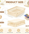 Slick And Solid Plastic Storage Baskets For Classroom Organizing And Teacher Desk Organization Premium Beige Containers showcasing dimensions and features.