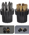 10 Piece Steam Cleaner Brush Heads Set featuring rust proof copper steel bristles, designed for bottles and stove grates.