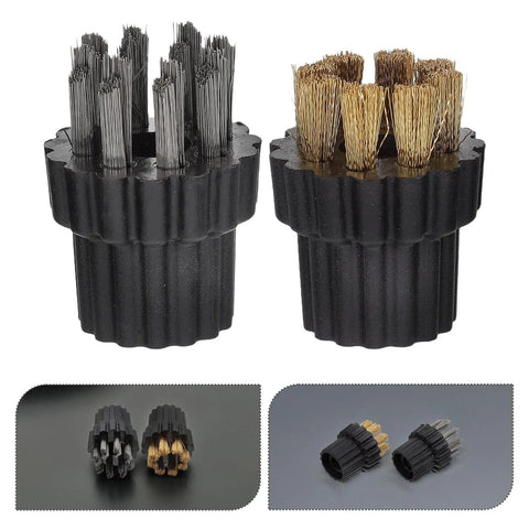 No Sweat 10 Piece Steam Cleaner Brush Head Replacement Kit featuring durable steel and copper bristles for deep grime removal.