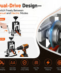 Knockout Performance Wire Stripper Machine For Scrap Copper, showcasing manual and electric modes for efficient wire stripping.