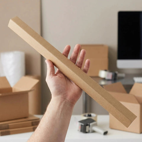 Heavy Duty Cardboard Wall Corner Protectors L Shaped Edge Guards For Shipping And Moving 20 Pack 0.15 Inch Thick panel in hand