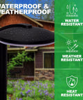 Modern Aluminum Low Voltage Path Lights Kit For Outdoor Walkways And Gardens, Black Finish, showing waterproof feature.