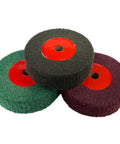 Three Pack 4 Inch Bench Grinder Polishing Wheels Set With 320 600 800 Grit Tight Weave Burnishing Nylon Flap Wheels