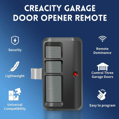 Two Pack Universal Garage Door Opener Remote for Most Major Brands, 120 Foot Range, Rolling Code Security shown front view