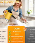 1200W Handheld Steam Cleaner Heats Up In Just 10 Seconds For A Straight Up No Hassle Deep Clean on kitchen counter.