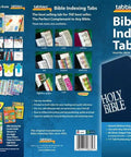 Super Crisp Silver Edge Bible Tabs For Old And New Testament Includes Eighty Durable Sticky Index Markers Dual Printed Design on box cover.