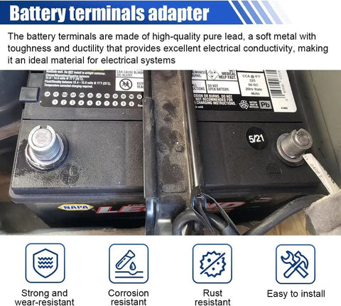 Two Pairs Pure Lead Battery Post Shims For Positive And Negative Terminals Terminal Sleeves Universal Adapter To Fix Loose Battery Connections In Cars Trucks And SUVs