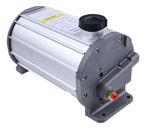 Heavy Duty Electric Hydraulic Trailer Brake Actuator 1000 Psi Four Wire Harness, silver metal housing with mounting port.