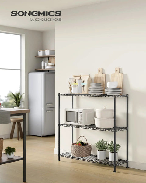 Tough As Nails 3 Tier Bathroom Shelf Heavy Duty Metal Storage Rack For Small Footprints Featuring Level Lock Adjustable Feet And Scratch Resistant Coating For Zero Drama