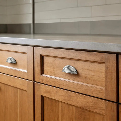 10 Pack 3 Inch Drawer Pulls Brushed Satin Nickel Cabinet Handles Cup Pulls Hole Center Kitchen Hardware Durable No Fuss Install Modern Look For Cabinets And Drawers Everyday shown on wooden cabinets