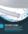 Clear PVC Vinyl Tubing Half Inch Inner Diameter Five Eighth Inch Outer Diameter Ten Foot Length Ideal Low Pressure Transfer