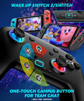 Enhanced Wireless Bluetooth Switch Controller for Nintendo with RGB Hall Effect Joysticks and Team Chat Button