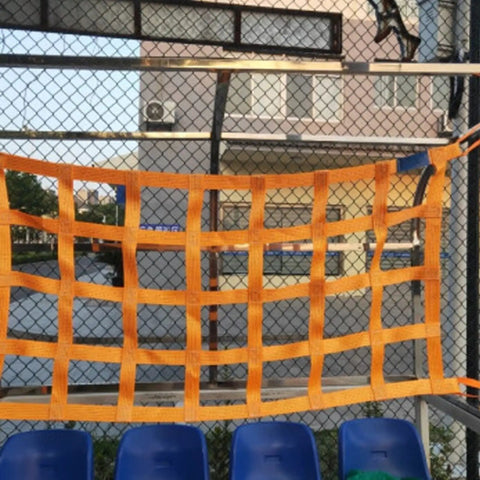Heavy Duty Nylon Cargo Lift Net Rock Solid Sling Rig For Flatbed Hauling And Construction Sites, 1x1 meter mesh.