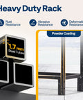 Heavy Duty Four Foot Firewood Rack Workhorse With Cover Set, One Quarter Cord Capacity, Thick Steel Tubes, Weatherproof