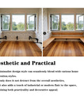 Beefy 1000-Pound Heavy Duty Shelf Brackets Set In Industrial Steel, Black, installed under a wooden shelf with open windows.