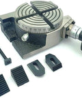 4 Inch Rotary Table For Milling Machines With 100 Mm Work Surface ER 20 Collet Adaptor And M6 Clamp Kit Cast Iron Precision