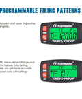 Hour Meter And RPM Tachometer With RPM Alert One Button Data Check Total Engine Hours Dual SVC And SVC2 Countdown Timers Resettable Job Timer Red Button Edition For Easy On The Fly Engine Monitoring, programmable firing patterns display