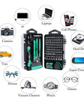 Open Magnetic 138 In 1 Precision Screwdriver Kit For Electronics Repair Do It Yourself Tech Fixes Ideal For Computer PC Cellphone Game Console Watch Eyeglasses And More Portable Mini Set With 98 Bits And 40 Tools.