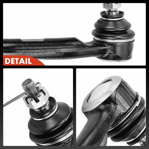 Front Outer Tie Rod End Replacement For Honda CR V Civic Del Sol Fit Insight Acura Integra 1992 To 2014 Fixes Uneven Tire Wear On Both Sides For A Smooth Ride Driver And Passenger Side Durable Suspension Repair close-up black metal ball joint boot