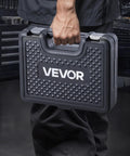 VEVOR bicycle bearing press kit case, black hard plastic with geometric diamond texture, front view.