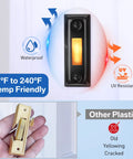 Built Tough Metal Lighted Doorbell Button With Wired Switch Waterproof And UV Resistant Black Finish Replacement For Old Plastic Button Bright LED Ring For Clear Fast Chimes And Modern Curb Appeal showing black wall-mounted switch