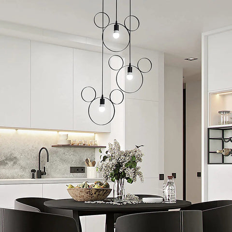 Cartoon Mouse Pendant Light Three Heads Iron Chandelier for Kids Room Kid Friendly Cafe Dining Room Ceiling Lamp in kitchen