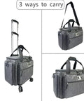 Rolling Sewing Machine Bag With Five 360 Degree Rotating Wheels And Hard Bottom Pad for versatile carrying options.
