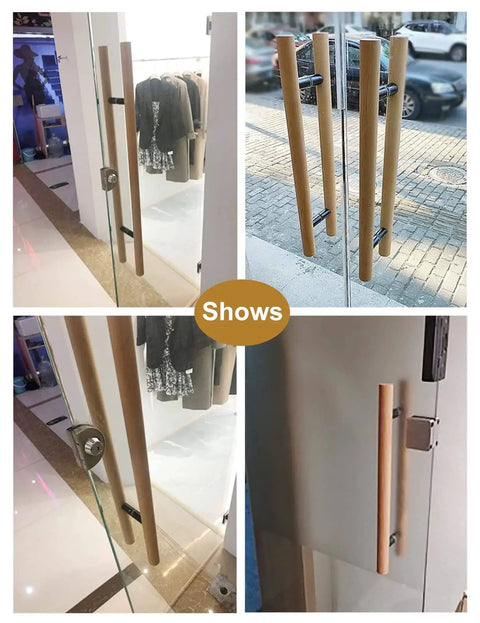 Beefy Wood Door Pull Set For Sliding Barn Doors And Shower Doors Natural Finish Indoor Outdoor Handles 40 Inch Long Pair
