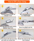 DIY hose clamps 12 foot 304 stainless steel metal strap assortment kit with 8 pcs stronger fasteners assembly steps