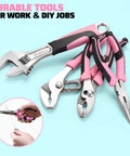 Pink pliers set from the 269 Piece All-In-One Home Tool Set With Storage Bag For DIY Projects And Everyday Home Maintenance