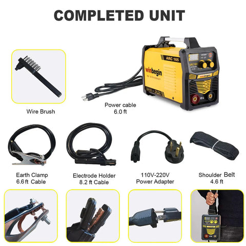 Dual Voltage Arc Welding Machine 100V To 240V With Digital Display 165A Max Heavy Duty Stick Welder For Beginners Easy Start Accessories