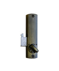 C150AB surface-mount hook bolt door lock brass finish, front view