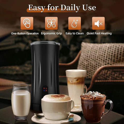 4 In 1 Milk Frother And Steamer For Hot And Cold Foam Auto Shut Off Quiet Frother Machine Barista Quality Foam for drinks