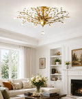 Vintage K9 Clear Crystal Chandeliers Gold Finish Five Light Ceiling Pendant Lighting Fixture For Living Room Bedroom Restaurant And Porch Luxe Crystal Chandelier With Modern Classic Vibe in elegant living room