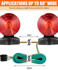 CZC Auto 12V magnetic trailer lights kit with two red two-sided lenses on black magnetic bases; 20 ft wiring harness.