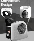 355 CFM Blower Fan With Detachable Filter for Easy Cleaning, side view showing handle and removable filter