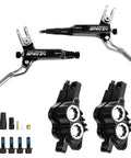 ZTZ IIIPRO E4 MTB hydraulic disc brake set, black; two 4-piston calipers and two levers with pre-bled hoses