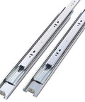 Ten Pairs Of 24 Inch Full Extension Drawer Slides With Ball Bearing Side Mount Low Noise Operation Half Inch Thick One Point Seven Seven Inch Wide