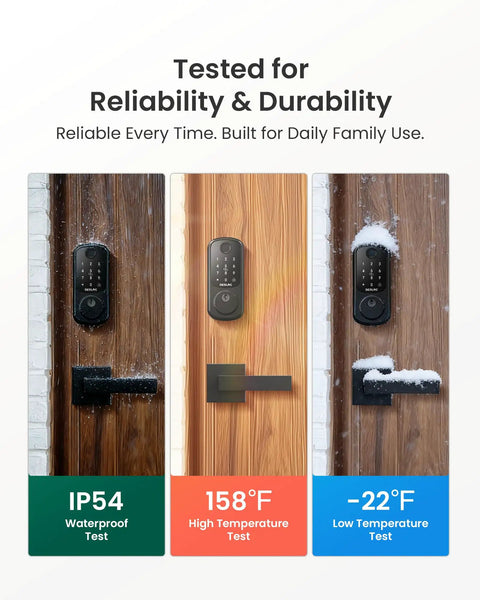 Fingerprint Smart Lock Dope With Two Lever Handles Keyless Front Door Entry Set Electronic Keypad Deadbolt App Control