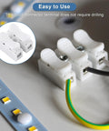 2 Pin Wire Connectors Set With 100 Pcs Spring Terminal Cable Clamps Quick Connectors For LED Strip Light Wiring Durable Flame Retardant Plastic Shell High Conductivity Copper Core For Easy No Fuss Reliable Electrical Wire Joining