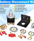 Beefy Heavy Duty Battery Disconnect Switch 12V 24V 36V With Lock Out Plate 500A Continuous 5000A Peak Safe Isolator For Car Boat RV Marine Off Grid Electrical System kit parts