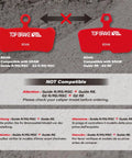 Compatibility chart for Two Pairs Disc Bike Brake Pads For Sram Code R RS RSC Guide RE G2 RE DB8 Motive
