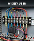 Marine Grade Heat Shrink Ring Terminal Kit with 300 pcs in electrical setup, showcasing adhesive lined connectors for Boat RV Automotive.
