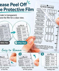 Super Crisp Acrylic Gauge Ruler For Knitting And Crochet No Sweat Stitch Measurement Guide With Transparent Grid showing peeling film.