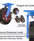 Heavy Duty Industrial Castor Wheels 12 Inch Solid Rubber Puncture Proof 4 Pack Swivel Caster Set showcasing dual ball bearings and rugged design.