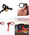 Universal MTB Dropper Remote Lever For 22.2mm Or 24mm Handlebar, Aluminum Seatpost Shifter With Wrenches, Easy Clamp Mount, Black and Red