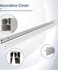 Six Foot Sliding Barn Door Track Kit with Aluminium Box Rail Wall Mounted Hidden Hardware for Modern Doors shown in parts